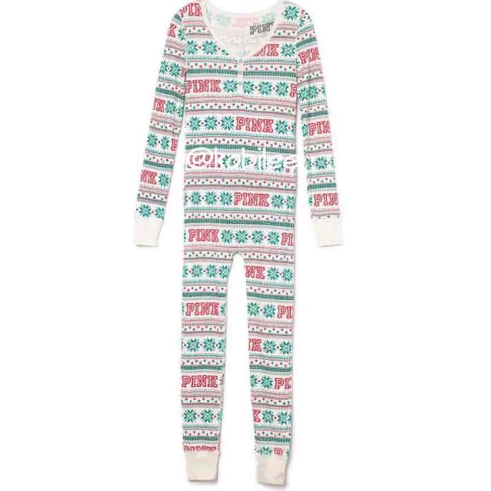 VS Pink L cozy one-piece onesie.